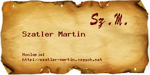 Szatler Martin névjegykártya