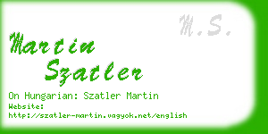 martin szatler business card